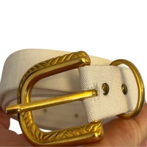 Century Canada White Belt with Gold toned Buckle